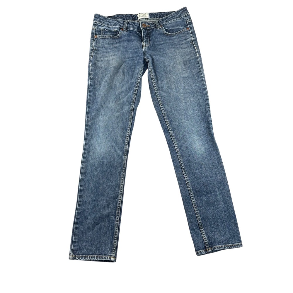 Aeropostale Bayla Skinny Curvy Jeans Blue Medium Wash 5/6 Short Court